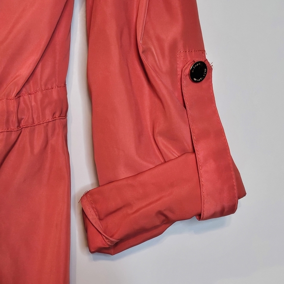 Michael Kors Coral Windbreaker Jacket Full Zip Gold Accents Wmns Extra Small - Picture 3 of 15